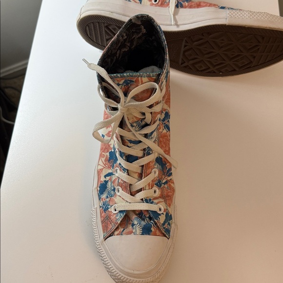 Converse Floral High-Top Sneakers - Blue and Orange - Picture 3 of 7